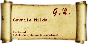 Gavrila Milda névjegykártya